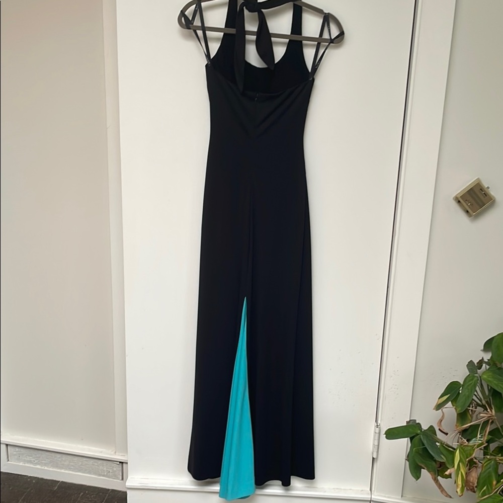 Nicole Miller Halter Maxi Dress, back contrast insert